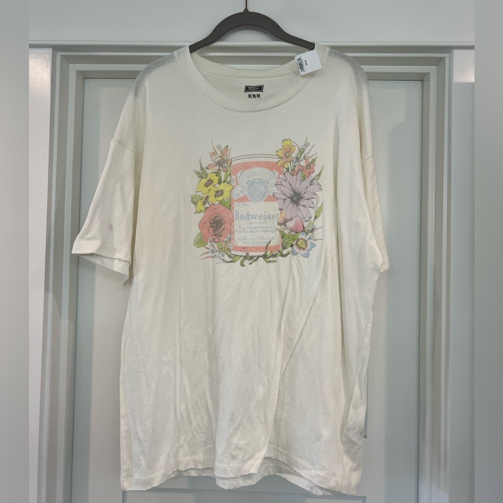 American Eagle “Tailgate” Budweiser floral shirt